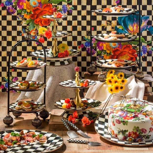 Brand New Mackenzie-Childs White Flower Market Cake Carrier - Picture 5 of 5